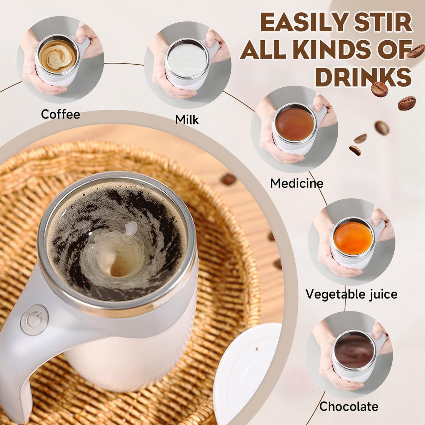 Automatic Magnetic Stirring Coffee Mug